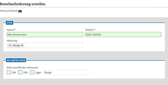 Intranet Open Source Formulare statischen Antrag erstellen