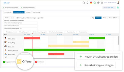 Intranet Software Module Mitarbeiterkalender