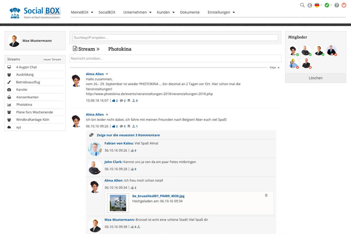 Erweiterungen Intranet Open Source SocialBOX